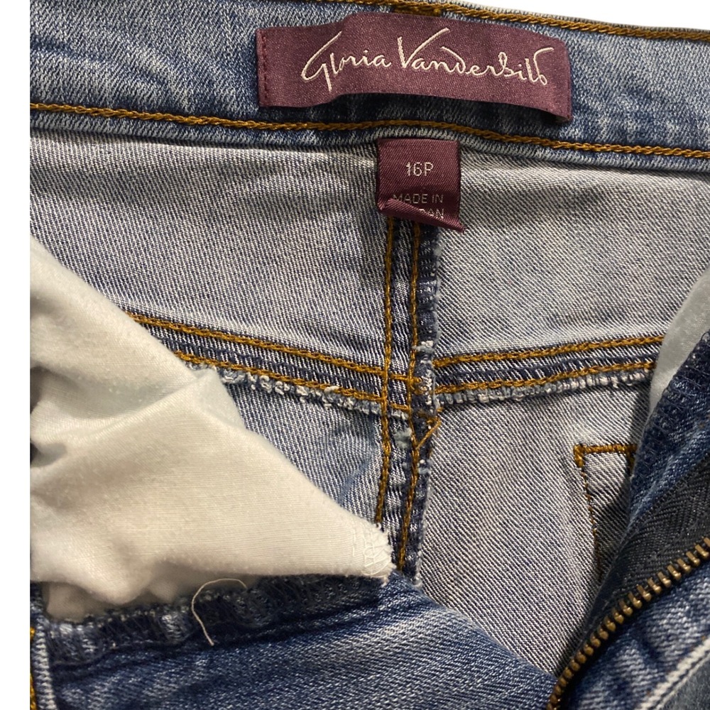 Gloria Vanderbilt Amanda High Rise Straight Leg Blue Jeans Medium Wash 16P - Picture 4 of 7